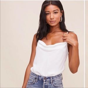 White Cowl Neck Bodysuit